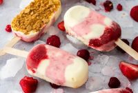 Luscious Strawberry Cheesecake Ice Cream Bars