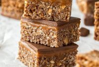 No Bake Snickers Crispy Bars