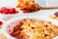 Luscious Raspberry Peach Cobbler