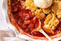 Rustic Strawberry Rhubarb Cobbler