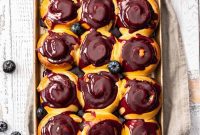 Blueberry Cinnamon Swirls, Glazed to Perfection