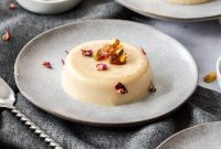 Aromatic Chai Panna Cotta with Pistachio Toffee Crunch