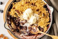 Golden Pear and Blueberry Crumble
