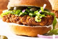 Golden Crispy Chicken Burgers
