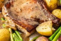 One Pan Pork Chops and Roasted Potatoes