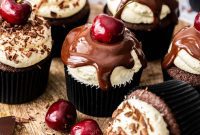 Dark Forest Cherry Cupcakes