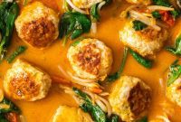 Fragrant Thai Red Curry Chicken Meatballs