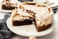 Rich Chocolate Brownie with Meringue Crown