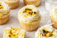 Tropical Passionfruit Coconut Cupcakes
