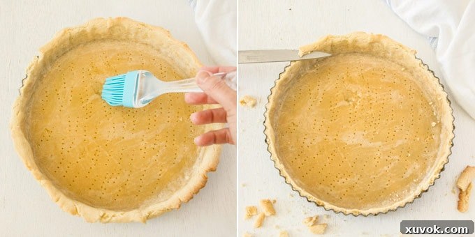 2 photos: preparing tart dough for baking
