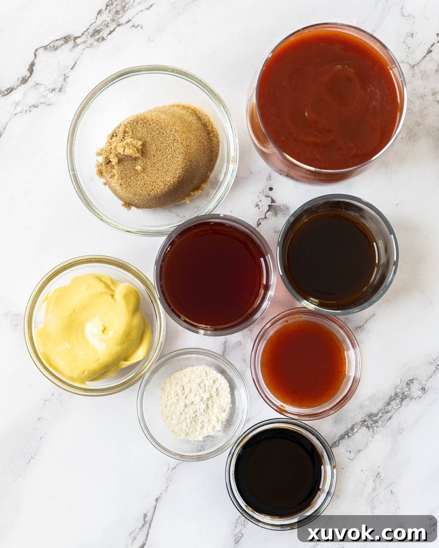 Ingredients for the BBQ sauce.