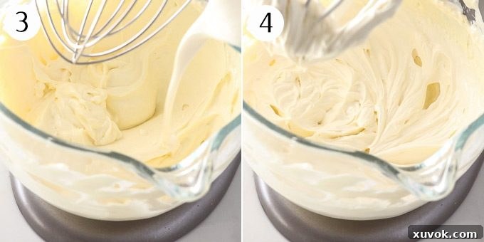 A stand mixer actively blending the creamy ingredients for the lemon cheesecake filling, showcasing its smooth and fluffy texture.