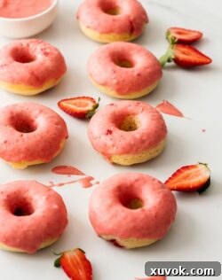 Thumbnail of Freshly Baked Strawberry Doughnuts with Glaze