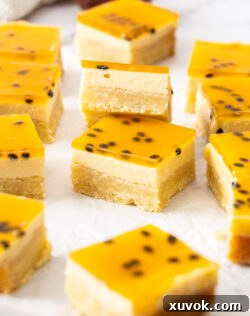 A passionfruit slice leaning up against another, showing the distinct layers.