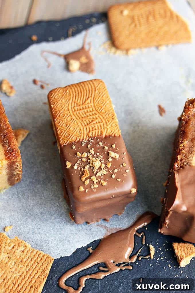 A close-up shot of a single Golden Gaytime Slice, emphasizing its perfectly layered structure and inviting texture.