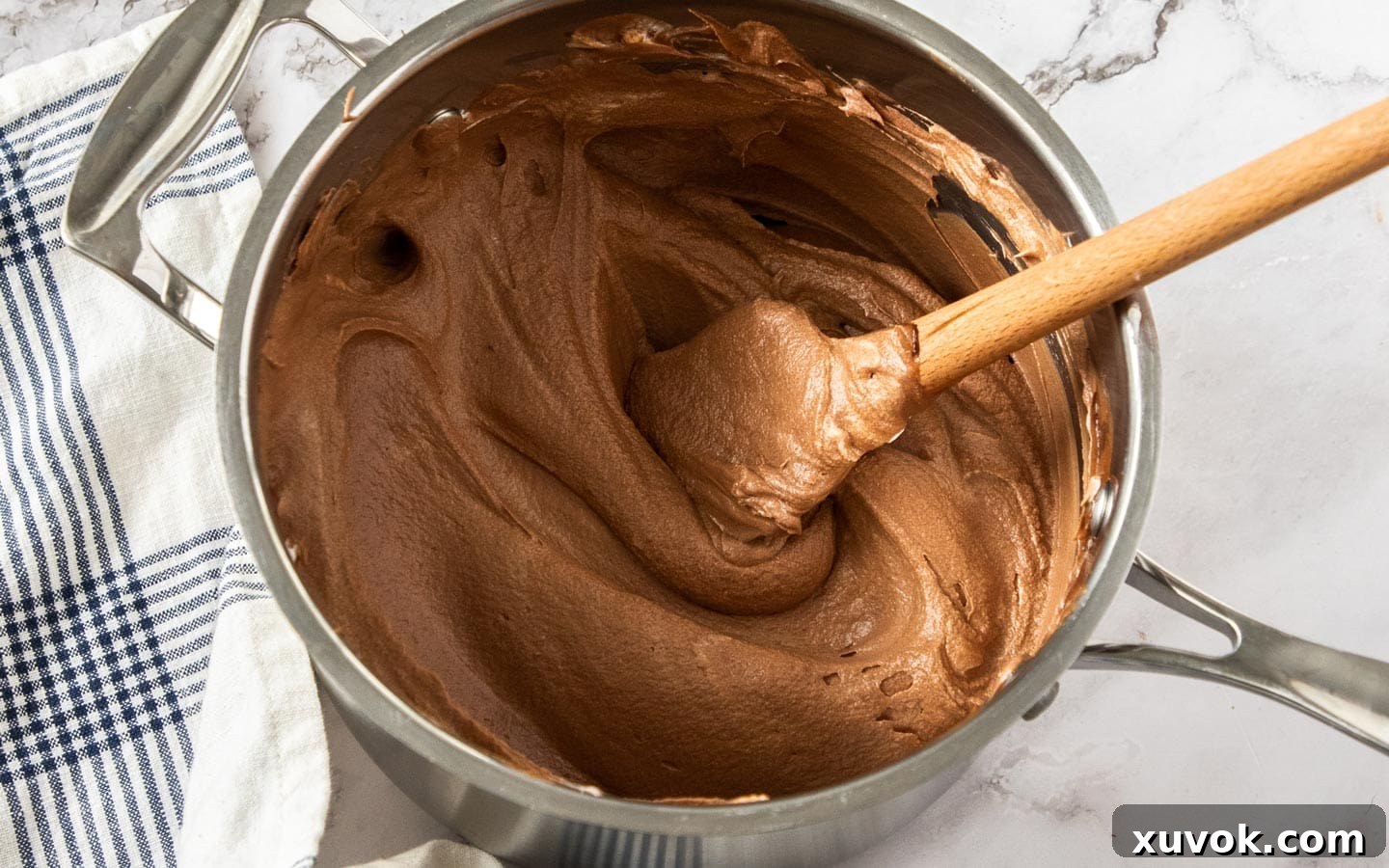 The cream and ganache folded together.