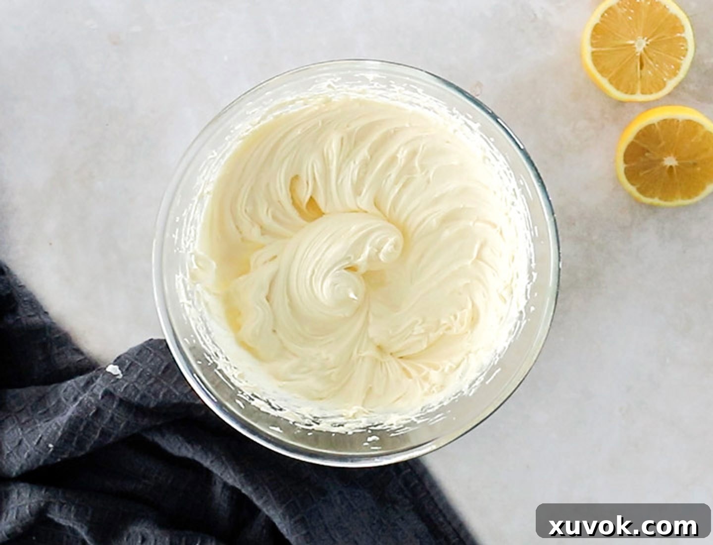 The mascarpone mixture in a bowl.
