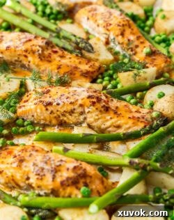 Closeup of the side of a fillet of honey mustard salmon.
