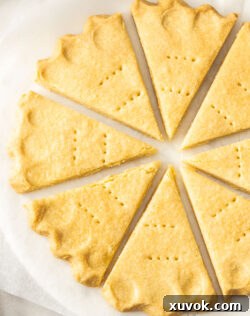 Top down view of all butter shortbread.
