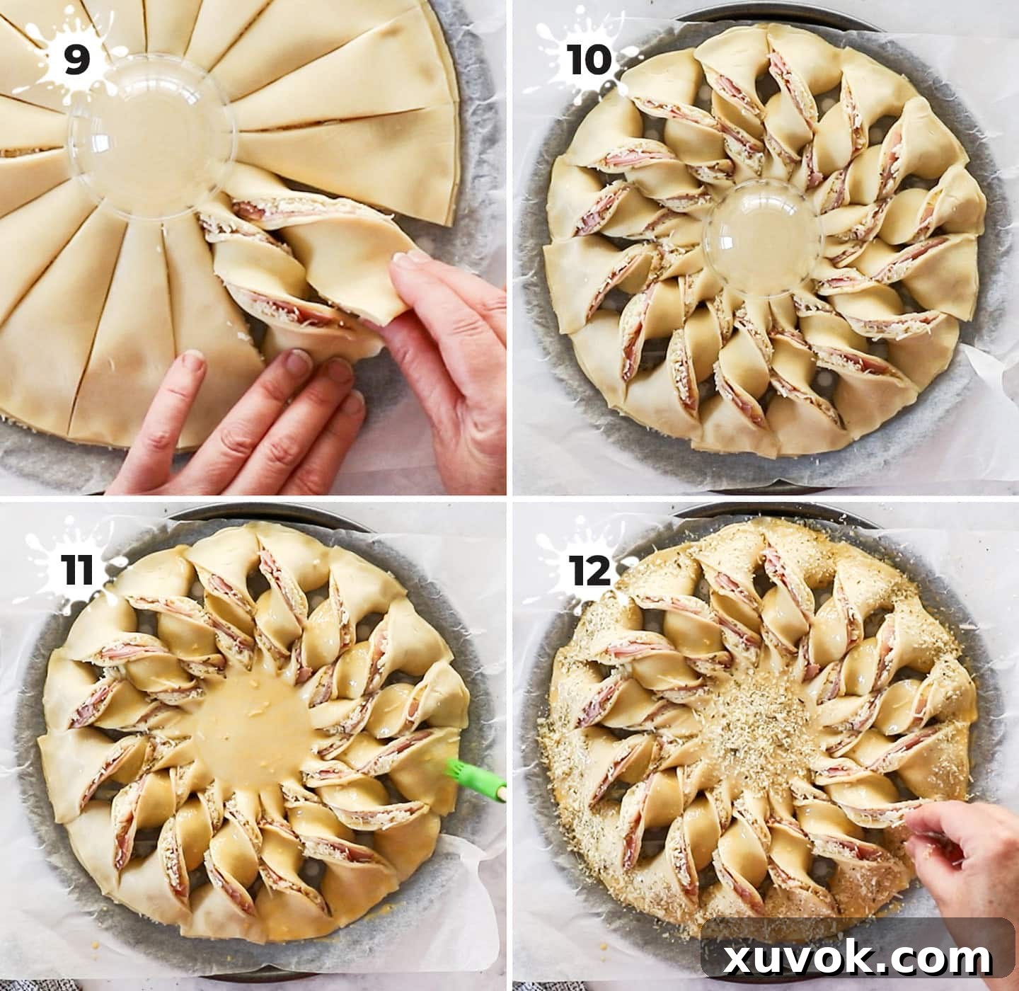 Showing how to twist the sun rays of the tarte soleil.
