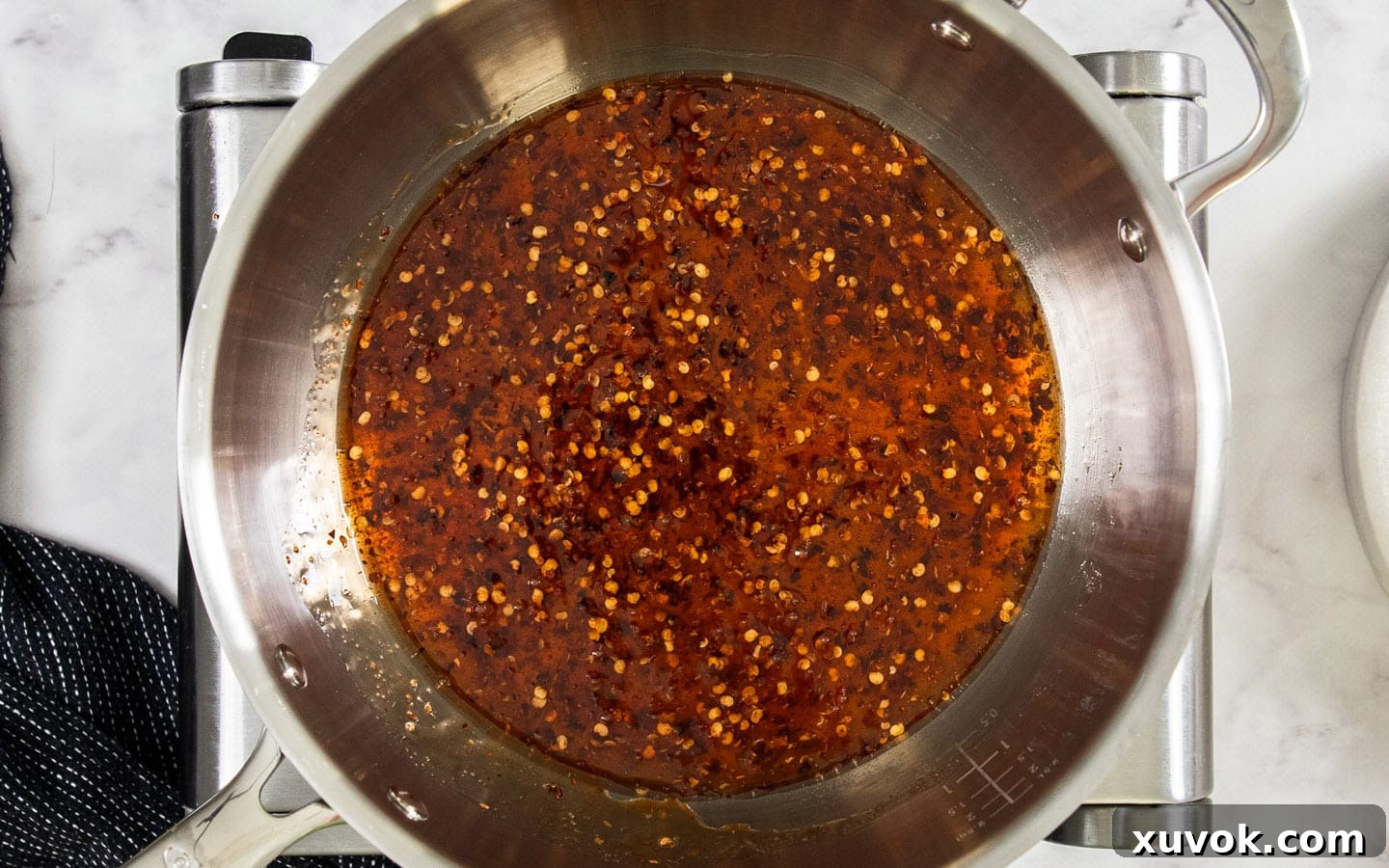 The ingredients in a pan.