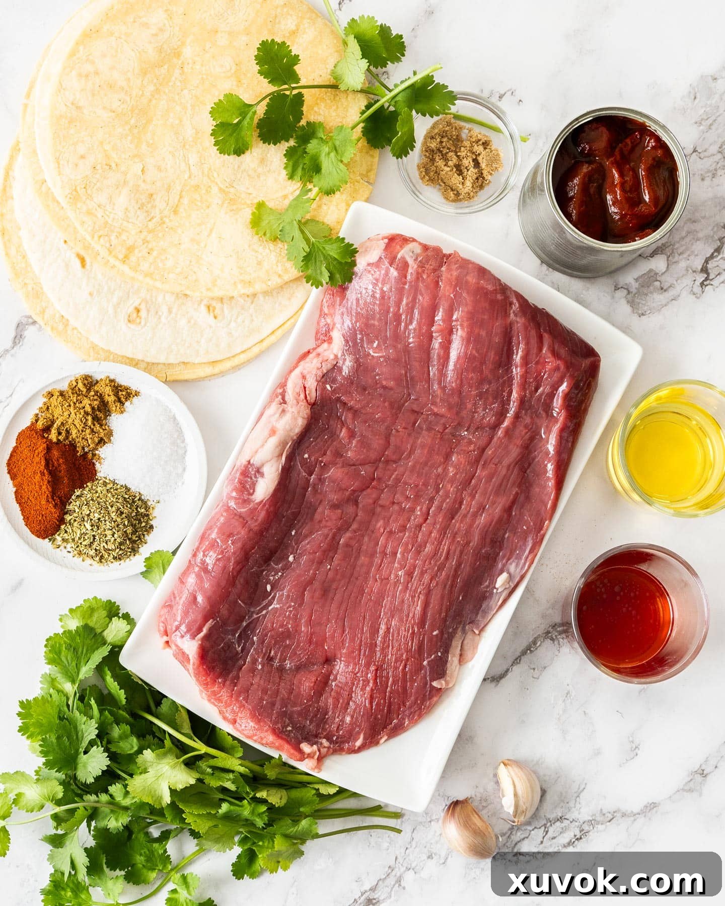 Ingredients for chipotle flank steak.