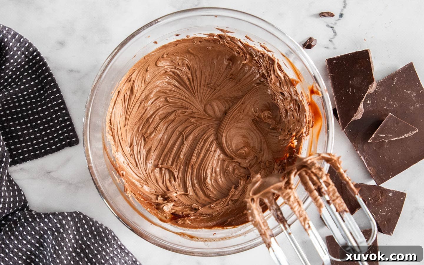 The ganache after it's been whipped.