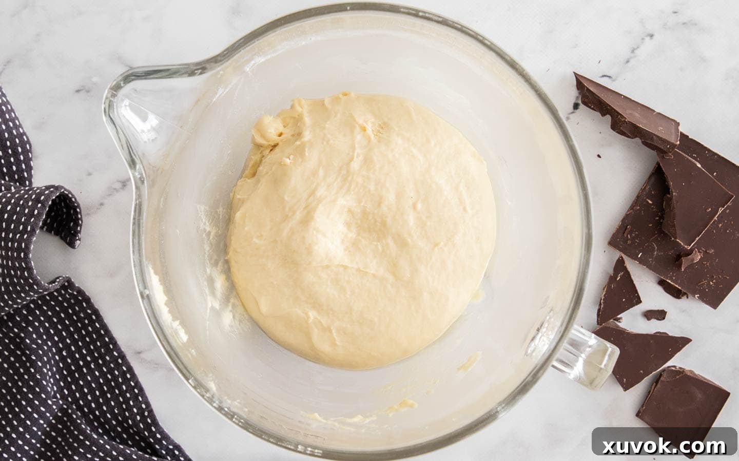 The dough after it has risen.