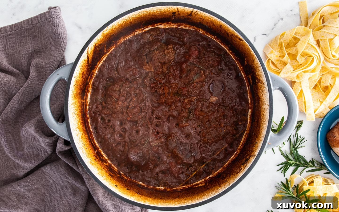 The beef shin ragu as soon as it comes out of the oven.