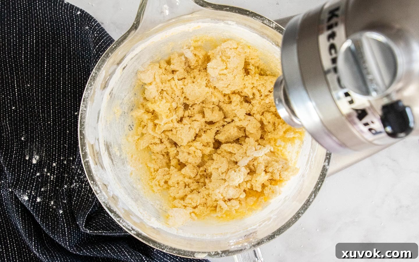 The dough after mixing in the dry ingredients.