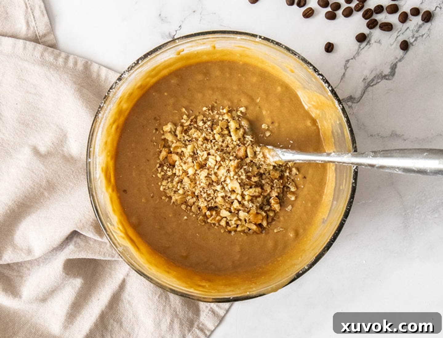 The walnuts added to the coffee cupcake batter.