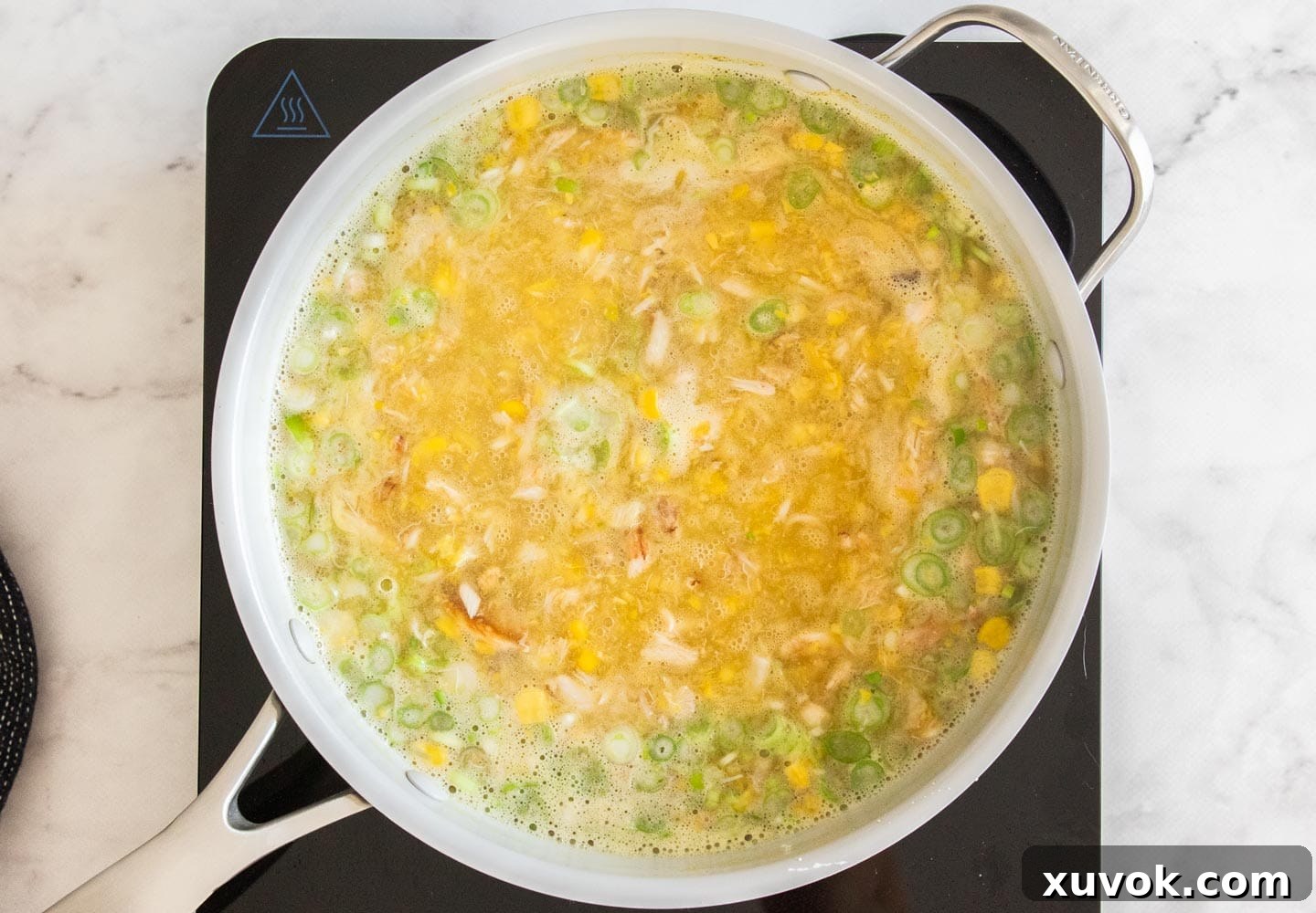 The soup after adding all the ingredients.