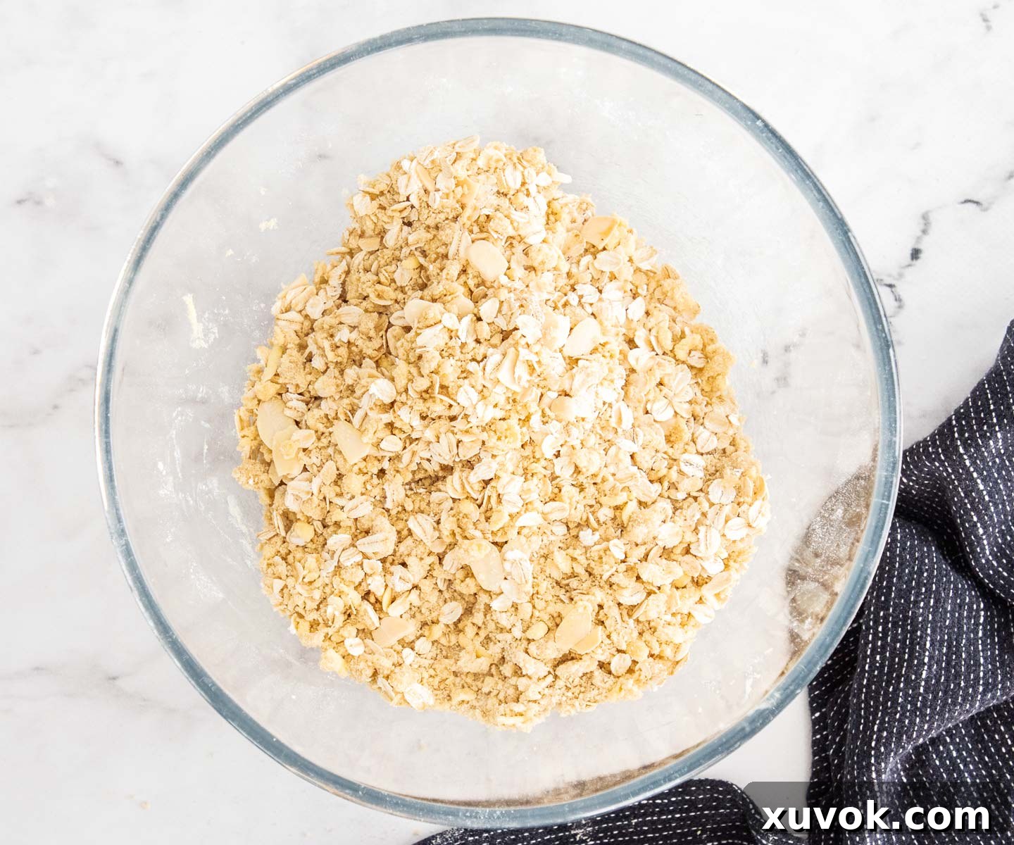 The crumble topping ready to use.