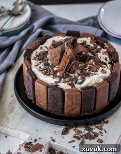 This No Bake Tim Tam Cheesecake is a double chocolate cheesecake inspired by Tim Tams. Layers of milk and dark chocolate cheesecake make this a stunning dessert.